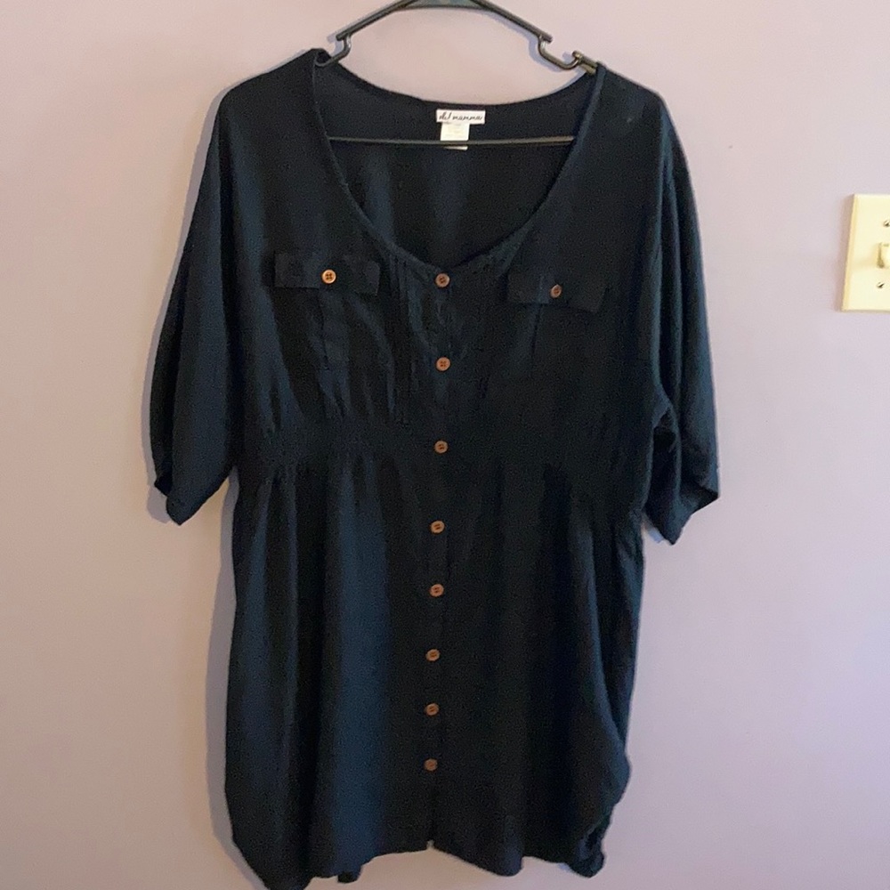 oh mama! maternity shirt black with real buttons